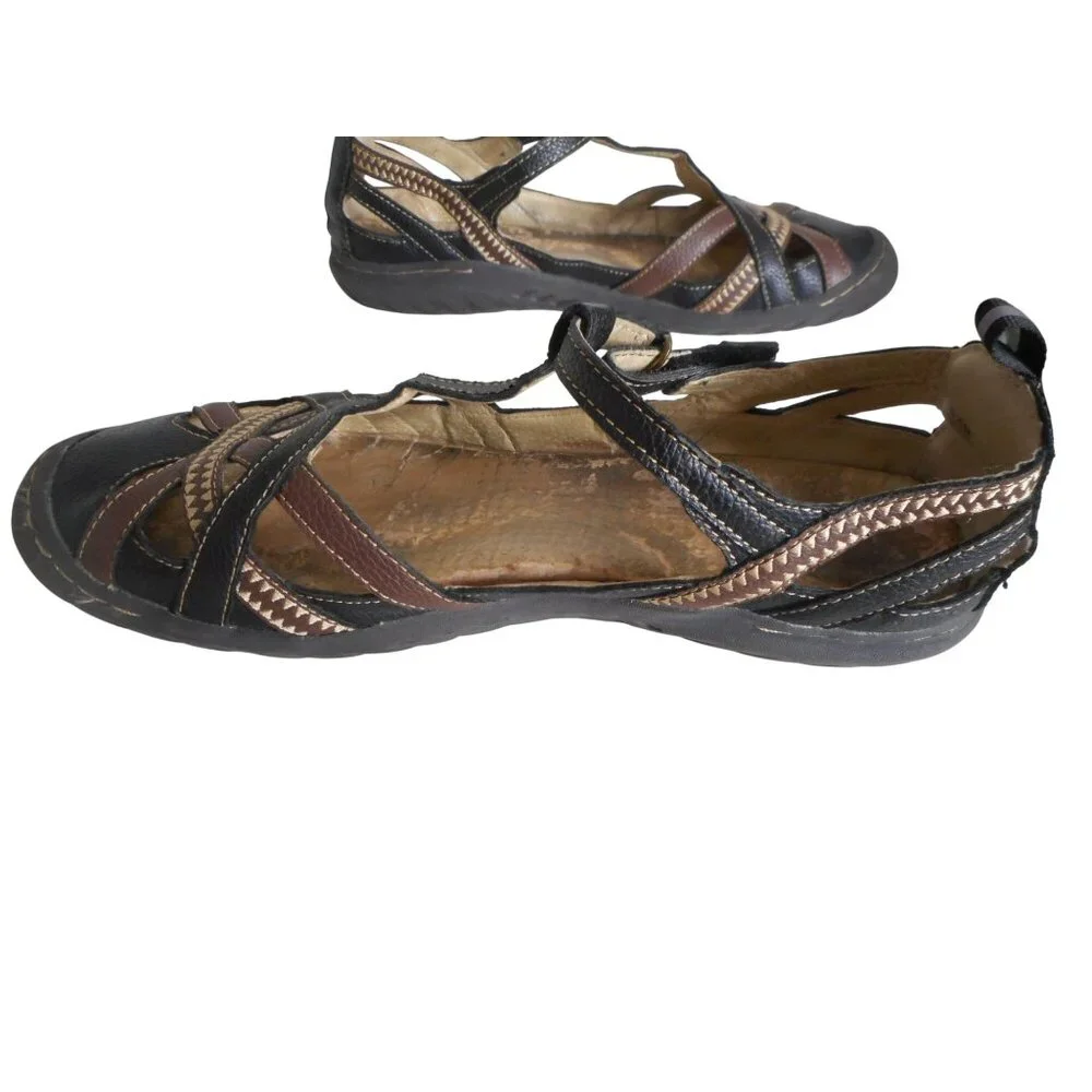 JBU Jambu Sz 9.5 Charley Strappy Sandals Vegan / Leather hook loop close Black - Picture 4 of 12